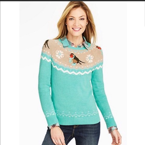 Talbots Snowbird Fair Isle sweater 1XP - Picture 1 of 7